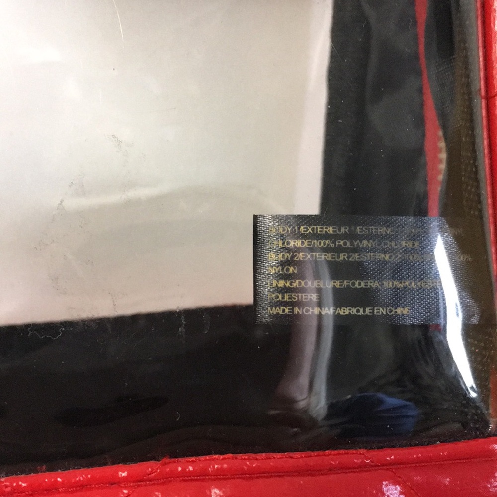 π2/$25π Aimee Kestenberg Cosmetics Toiletries Bag Clear Red - Picture 3 of 7